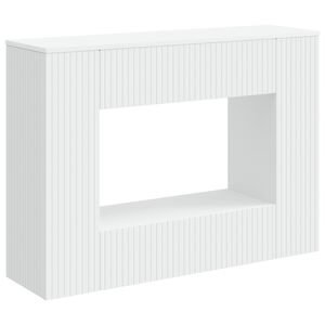 vidaXL Konzolna miza Črtasto Bela 101 x 29 x 74 cm Konstruirano leseno