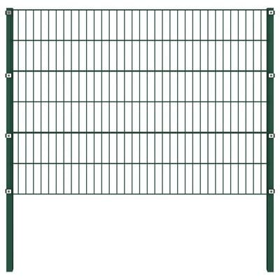 vidaXL Ograjni paneli s stebrički železo 5,1x1,2 m zeleni