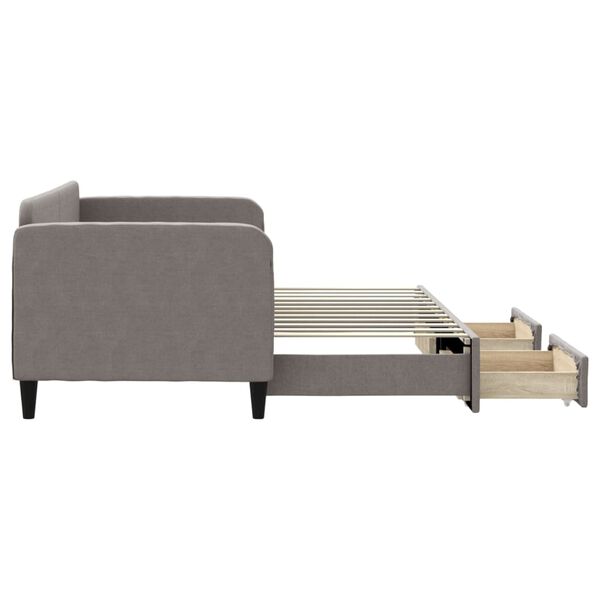 vidaXL Izvlečna dnevna postelja s predali taupe 80x200 cm blago