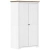 vidaXL Garderobna omara BODO bela rjava 99x53,5x173 cm trdna borovina