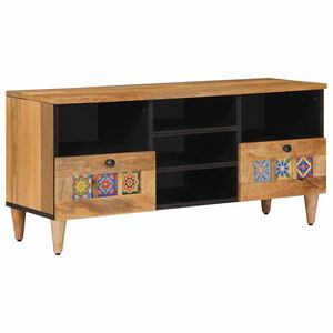 vidaXL TV omarica s polico Naravna 100 x 33 x 46 cm Masiven les manga