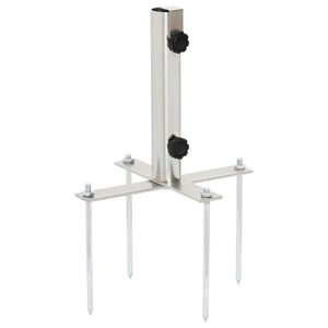 vidaXL Podstavek za senčnik s konicami &Oslash;32-38 mm srebrno jeklo