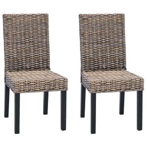 vidaXL Jedilni stol 2 pcs Črna pranja 45 x 54 x 93 cm