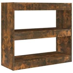 vidaXL Knjižna omara/pregrada dimljeni hrast 80x30x72 cm iverna plo&scaron;ča