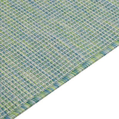 vidaXL Zunanja preproga ploščato tkanje 160x230 cm turkizna