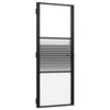 vidaXL Steklena vrata 83 x 3,5 x 201,5 cm Aluminij Črna