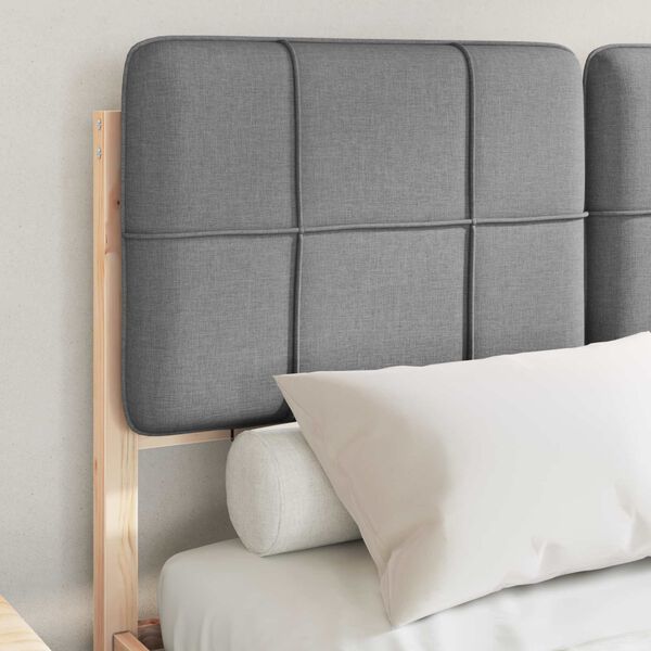 vidaXL Posteljni okvir z oblazinjenim vzglavjem Svetlo siva