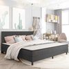 vidaXL Posteljni okvir boxspring sivo blago 200x200 cm