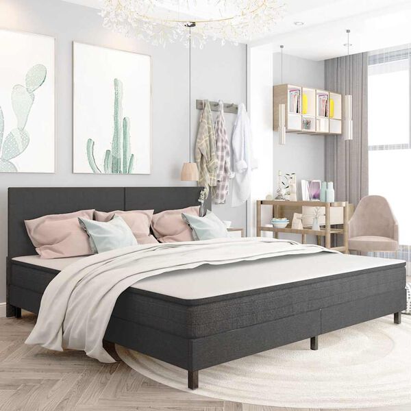 vidaXL Posteljni okvir boxspring sivo blago 200x200 cm