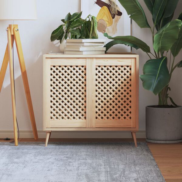 vidaXL Vrata za omarico z mrežico 2 kosa 39,5x61,5 cm trdna borovina