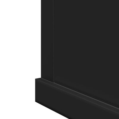 vidaXL Kopalniška omarica z ogledalom črna 42x12x60 cm inženirski les