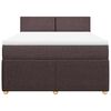 vidaXL Box spring postelja z vzmetnico temno rjav 140x190 cm blago