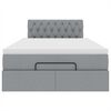 vidaXL Otomanska postelja z vzmetnico siv 120x200 cm blago