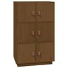 vidaXL Visoka omara medeno rjava 67x40x108,5 cm trdna borovina