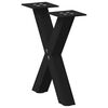 vidaXL Noge za klubsko mizico v obliki črke X, 2 kosa, črne, 37 x (30-31) cm, jeklo