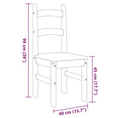 vidaXL Jedilni stoli 2 kosa beli 40x46x99 cm trdna borovina
