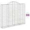 vidaXL Obokane gabion ko&scaron;are 4 kosi 200x30x160/180 cm pocinkano železo