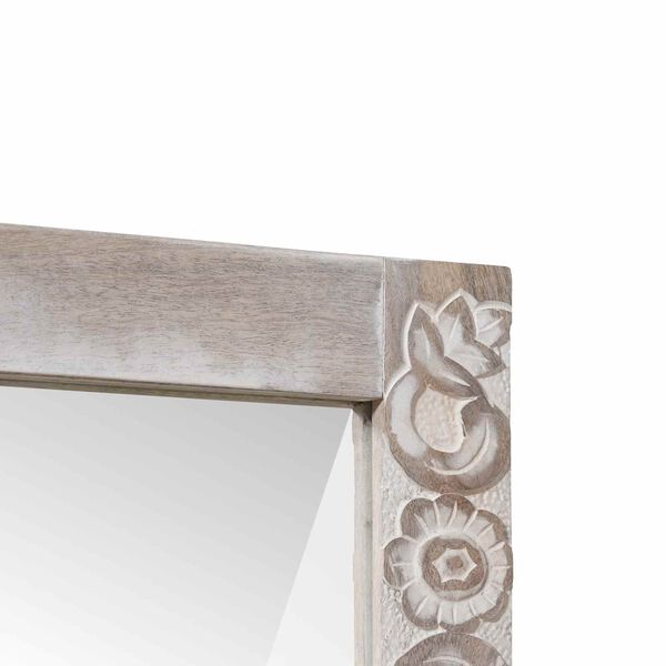 vidaXL Ogledalo za kopalnico Bela 70 x 50 x 2,5 cm Masiven les manga