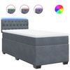 vidaXL Box spring postelja z vzmetnico temno siv 90x190 cm žamet