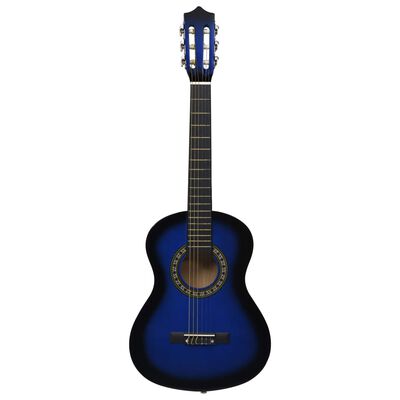 vidaXL Klasična kitara 8-delni začetniški komplet modra 1/2 34"