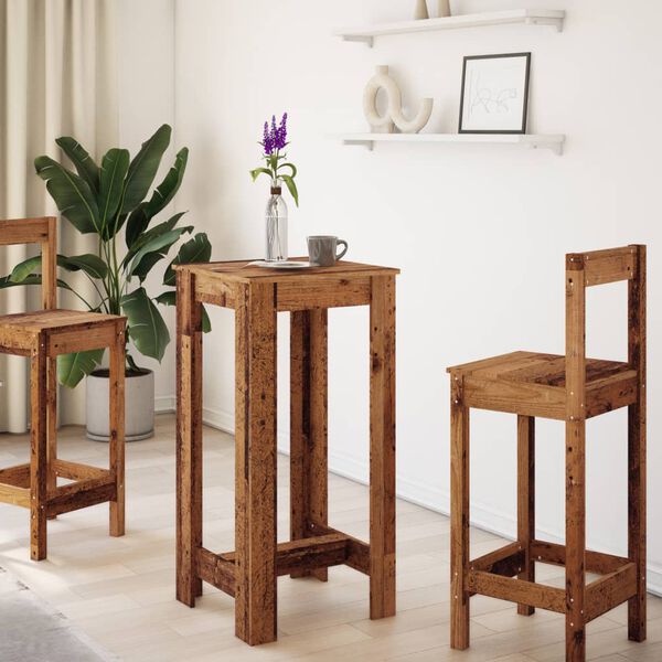 vidaXL Barska miza starinski les 51x50x103,5 cm inženirski les