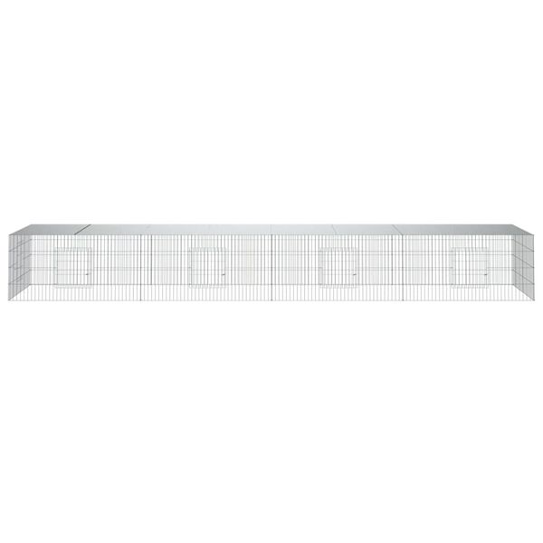 vidaXL 4-delna ograda za zajce 433x109x54 cm pocinkano železo