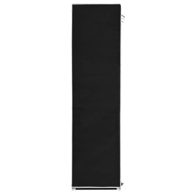 vidaXL Garderobna omara s predelki in palicami črna 150x45x175cm blago