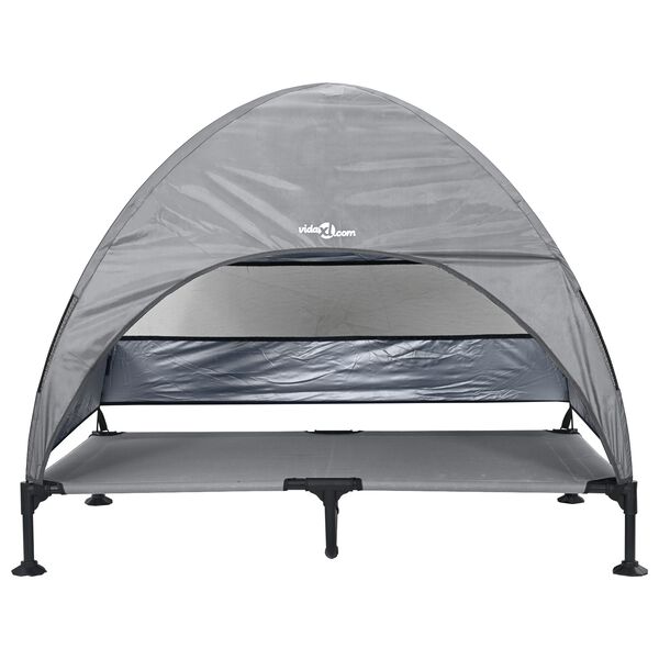 vidaXL Dvignjena pasja postelja Svetlo siva 127 x 81 x 108 cm