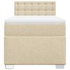 vidaXL Box spring postelja z vzmetnico krem 80x200 cm blago