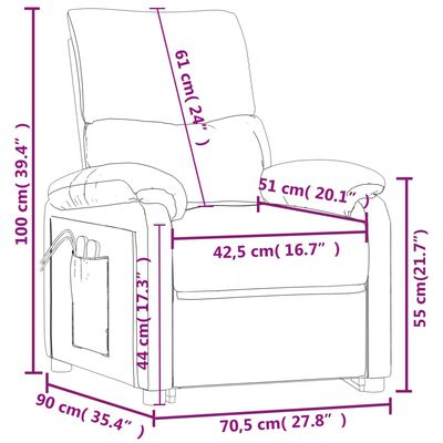 vidaXL Masažni stol s funkcijo vstajanja krem blago