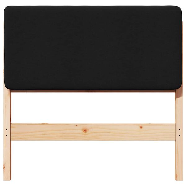 vidaXL Tapecirano vzglavje Rjava in črna 80 cm Masivno borovo les