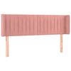 vidaXL LED posteljno vzglavje roza 147x16x78/88 cm žamet