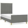 vidaXL Posteljni okvir brez vzmetnice temno siv 90x200 cm blago