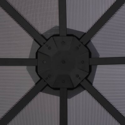 vidaXL Paviljon z zaveso aluminij 3x3 m črn