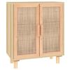 vidaXL Komoda rjava 60x30x70 cm trdna borovina in naravni ratan