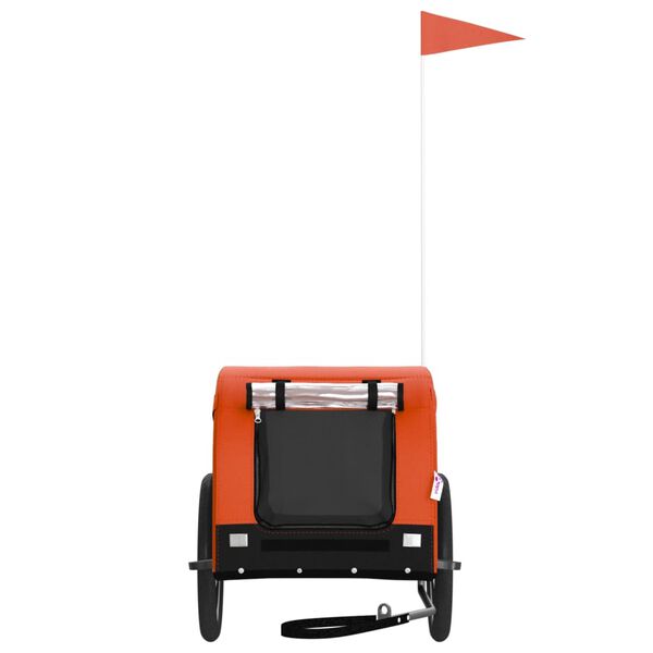 vidaXL Kolesarska prikolica za hišne ljubljenčke oranžna in črna