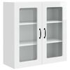 vidaXL Stenski stekleni omarica PORTO Visok sijaj bela 80 x 31 x 80 cm