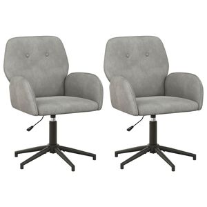 vidaXL Vrteči pisarni&scaron;ki stoli 2 kos 54 x 55 x 90 cm Svetlo siva Žamet