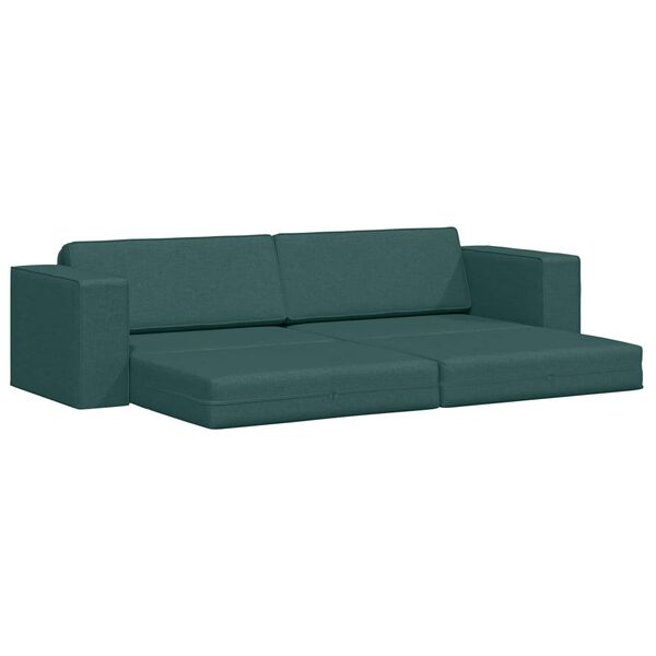 vidaXL Sofa postelja 200cm Temno zelena blago