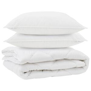 vidaXL odeja za vse sezone z blazino 3 pcs Bela Mikrovlakna