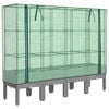 vidaXL Visoka greda s prevleko za rastlinjak videz ratana 160x40x140cm