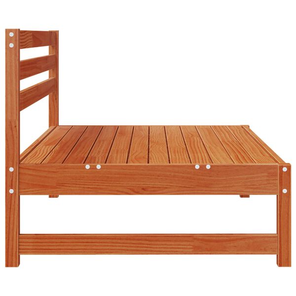 vidaXL Vrtna srednja sofa Masivna borovina Voskan Rjava