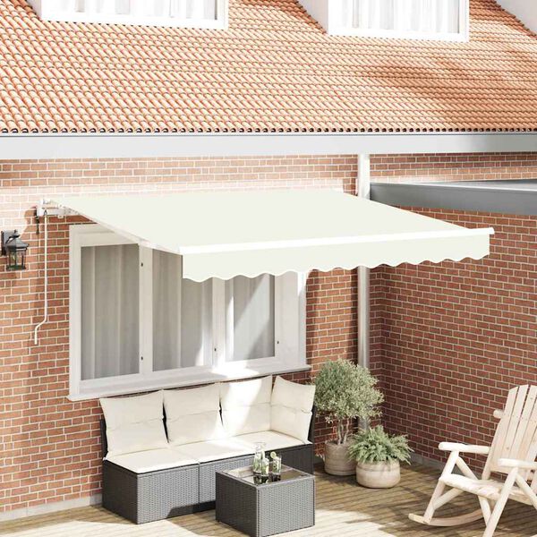 vidaXL Retraktilna tenda krema 300 x 200 cm blago