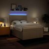 vidaXL Box spring postelja z vzmetnico krem 140x200 cm blago