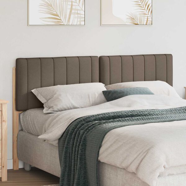 vidaXL Tapecirano vzglavje Rjava in taupe 160 cm Masivno borovo les