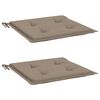 vidaXL Blazine za vrtne stole 2 kosa taupe 40x40x4 cm oxford tkanina