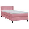 vidaXL Box spring postelja z vzmetnico roza 90x220 cm žamet