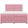 vidaXL Box spring postelja z vzmetnico roza 200x200 cm žamet