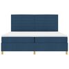 vidaXL LED Box Spring Postelja z vzmetnico Modra 200 x 200 cm blago