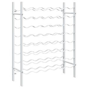 vidaXL Stojalo za vino za 48 steklenic bela kovina